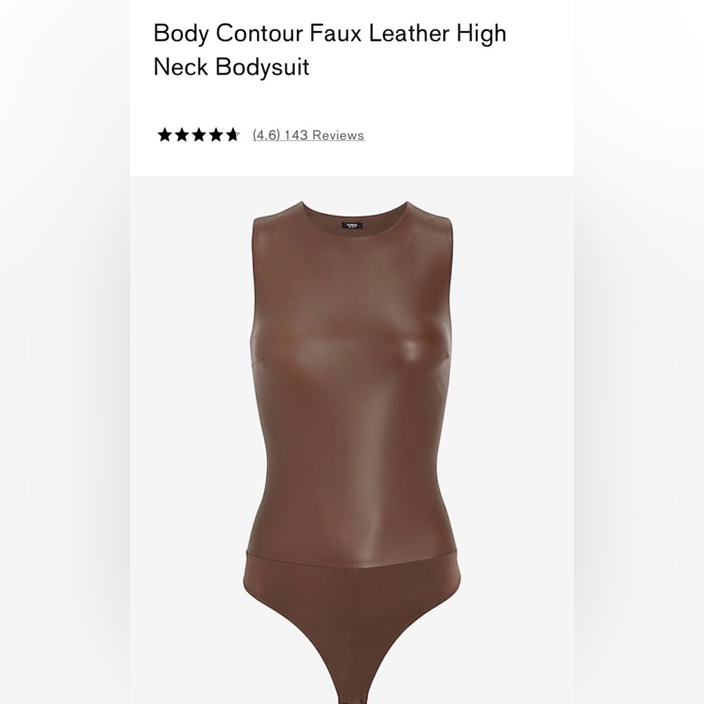 Express Brown Faux leather body suit